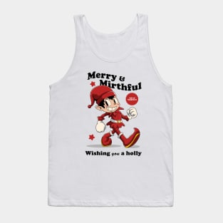 Cheerful Elf Christmas Tank Top